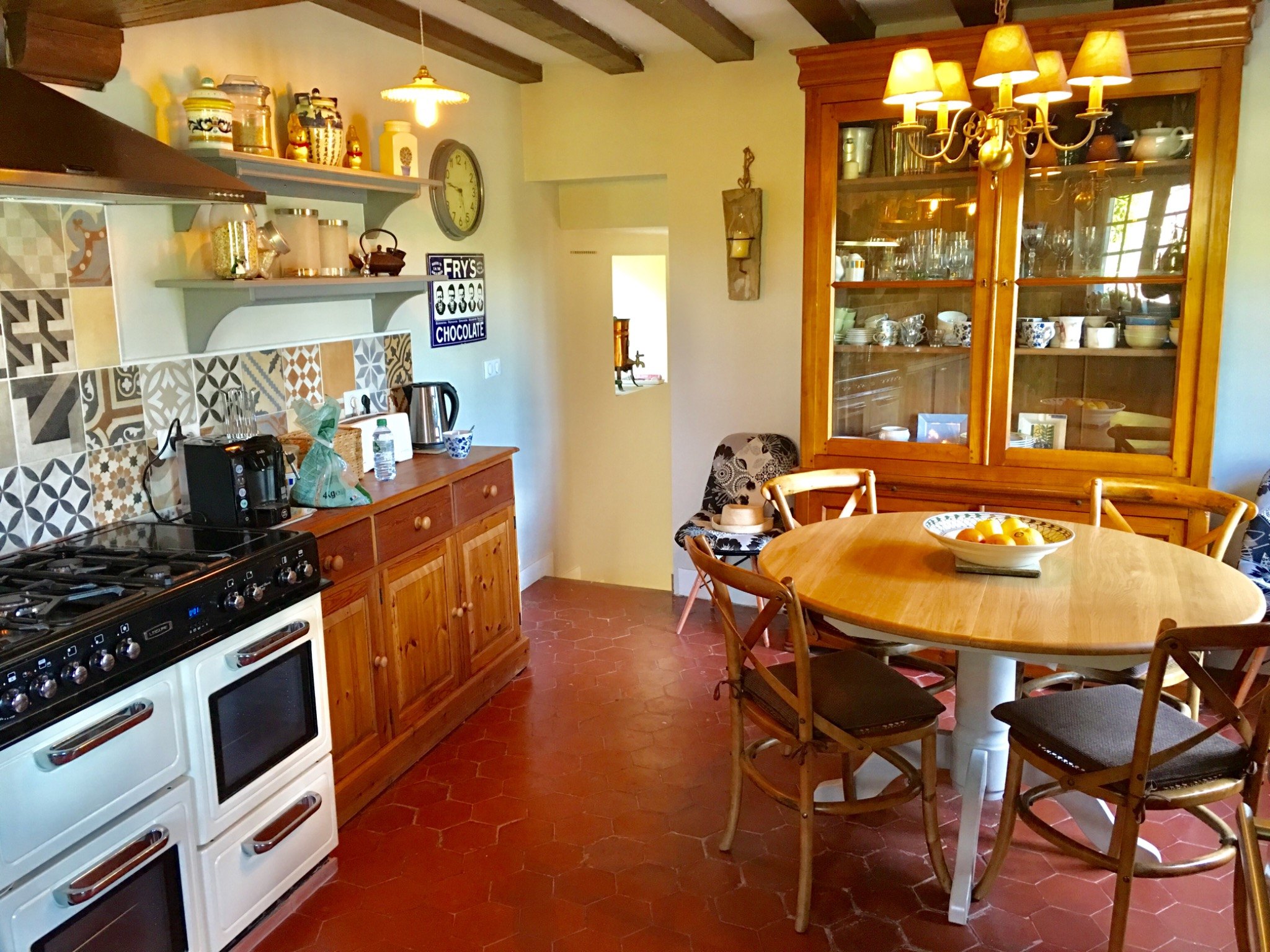 The kitchen and dining area